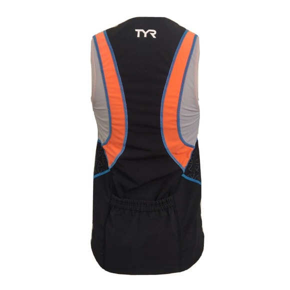 TYR Women's Cycling Jersey Shirt Biking Size L Sleeveless Half Zip Black. - Picture 2 of 5